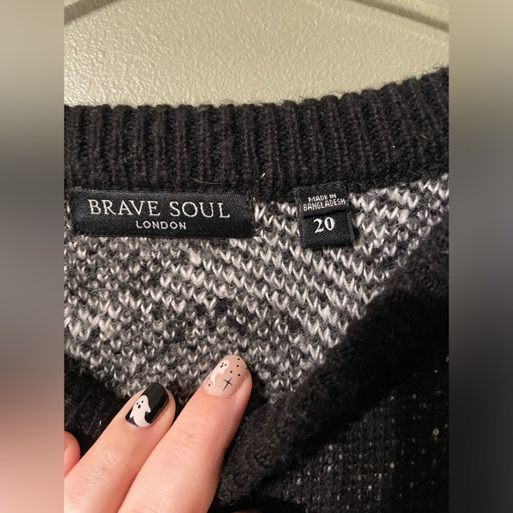 Brave Soul Plus chevron animal print sweater dress UK20/US16 - Picture 4 of 5